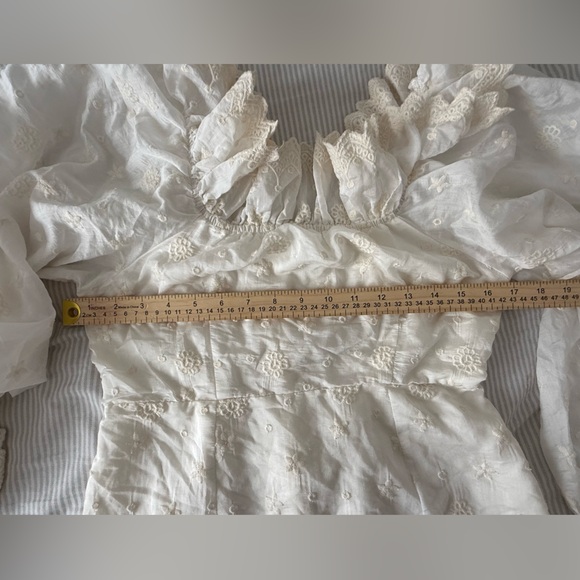 Ivory balloon sleeve off shoulder dress Amable by Mable | boho whimsical dress - Picture 9 of 9